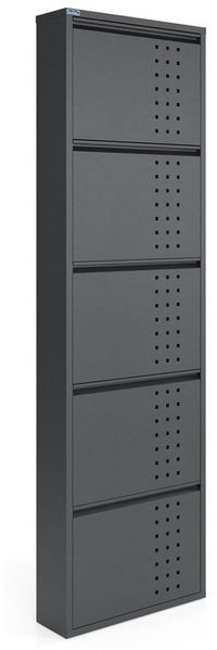 Kaufexpress GmbH Schuhschrank Metall-Schuhregal mit 5 Klappen – schmal, platzsparend & montiert Modern, robust & platzsparend – ideal für Flur, Diele oder Garderobe