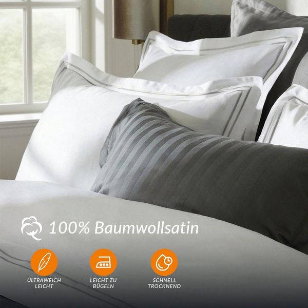 Pure cottom Kissenbezug 2er Set Baumwollsatin in verschiedenen Farben, verschiedene Größen