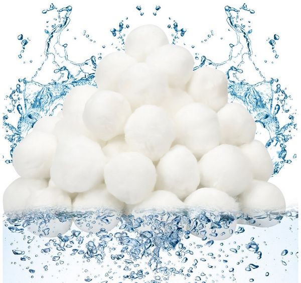 Clanmacy Sandfilteranlage Pool Filter Balls 1400g für Schwimmbad Filtersand für 25kg Weiß