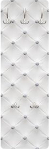 Bilderdepot24 Garderobenpaneel Design Muster Diamant Weiß Luxus (ausgefallenes Flur Wandpaneel mit Garderobenhaken Kleiderhaken hängend), moderne Wandgarderobe - Flurgarderobe im schmalen Hakenpaneel Design Bild 6