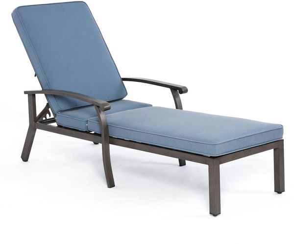 LVHOM Luxus Sonnenliegen 1 St, Verstellbare Aluminium-Liege mit Kissen, Gartenliege Rostfrei/wasserfest, 60 x 183 x 39 cm