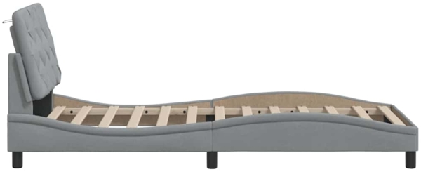 vidaXL Bettgestell mit LED ohne Matratze Hellgrau 90x190 cm Stoff 3310636 Bild 7