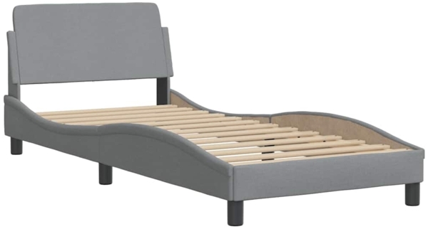 vidaXL Bettgestell mit LED ohne Matratze Hellgrau 90x190 cm Stoff 3310636 Bild 5