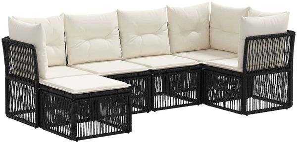 vidaXL Gartensofa-set 6 pcs Schwarz Poly-Rattan 3434290