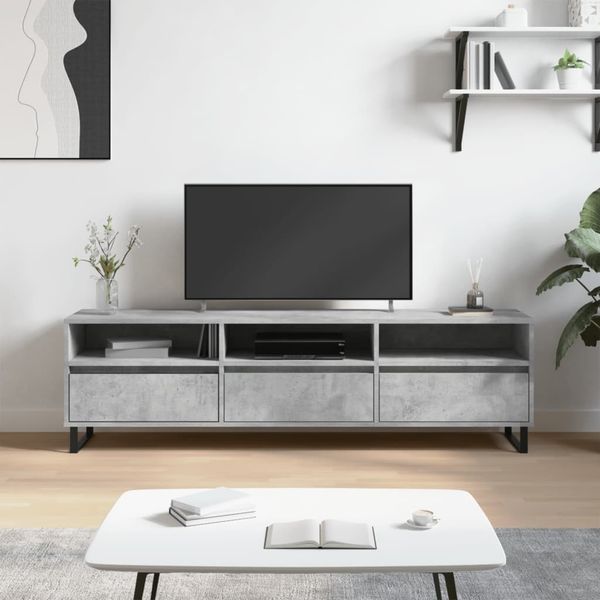 vidaXL TV-Schrank Betongrau 150x30x44,5 cm Holzwerkstoff 831304