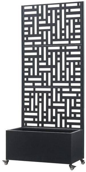 Trennwand Bernalda mit Blumenkasten Stahl Schwarz [casa. pro]