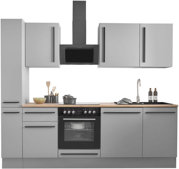 BASIC by Balculina Winkelküche Denver, Küche BxHxT 250 x 211 x 60, Breite 250 cm, wahlweise mit E-Geräten und Induktion