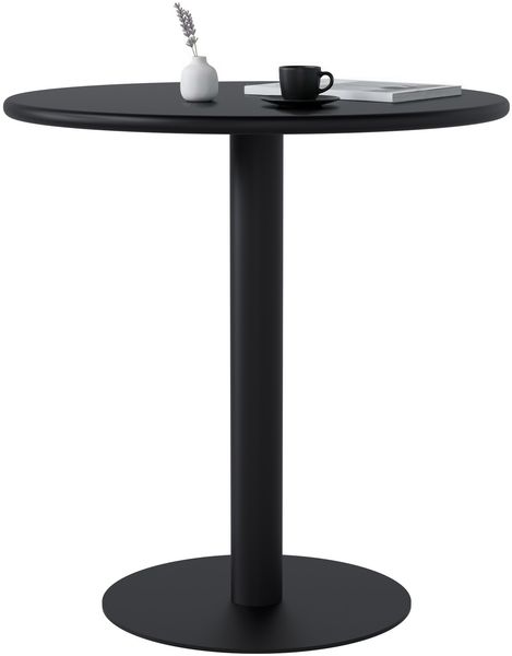 CLP Bistrotisch Jarla rund 70 cm platzsparend modern für 2 bis 4 Personen,schwarz