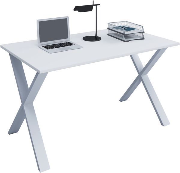 VCM Schreibtisch Lona 914615 Weiß / Weiß H. 76 x B. 80 x T. 50 cm