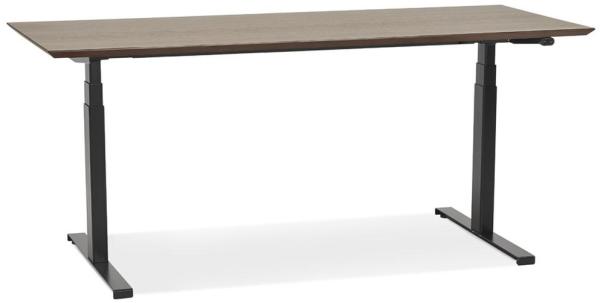 Kadima Design Bürotisch elektrisch | 180x90 cm | Höhenverstellbar Ergonomisch Modern 63-128 cm | Braun-Schwarz | Computertisch