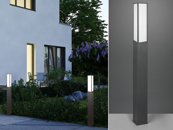 LED Wegeleuchte 2er Set eckig in Anthrazit, Höhe 155cm, IP54