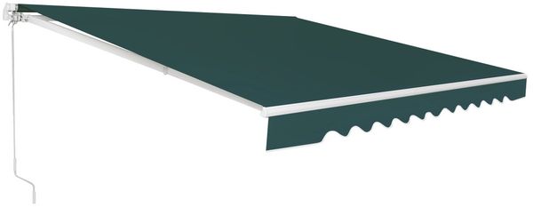 Markise mit Kurbel Balkonmarkise Sonnenschutz für Balkon 360 x 300 cm Grün