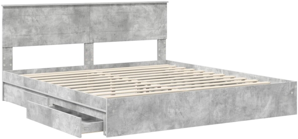 vidaXL Aufbewahrungsbett Beton Grau 200x200 cm Holzwerkstoff 3408427 Bild 4