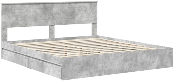 vidaXL Aufbewahrungsbett Beton Grau 200x200 cm Holzwerkstoff 3408427 Bild 3