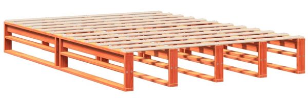vidaXL Massivholzbett ohne Matratze Wachsbraun 140x200 cm Kiefernholz 850844 Bild 6