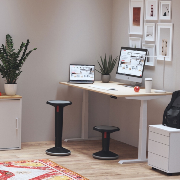 ASSMANN Elektrisch Höhenverstellbarer Familien Schreibtisch Pitino 180x80cm Eiche Tabak Signalweiß Metall Holz Bild 9