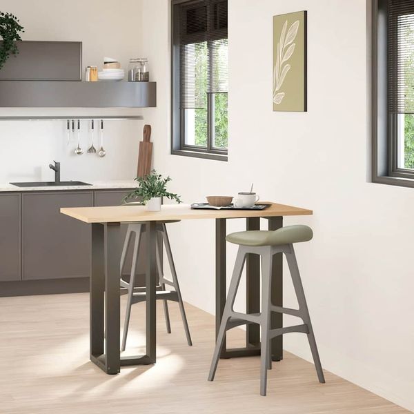 vidaXL Bartischbeine T-Form 2 Stk. Naturstahl 40x35x(90-91) cm Stahl 4013075