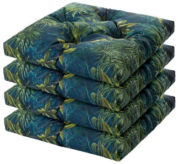 Hobbygarden Stuhlkissen Sitzkissen 45x45cm wasserdichtes Stuhlkissen für Gartenstühle Sessel, 6 cm Polsterung, wetterfest, Outdoor & Indoor geeignet