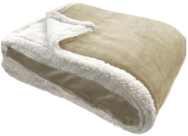 Wohndecke Lammfell Optik Sherpa Kuscheldecke - verschiedene Designs & Größen, JEMIDI