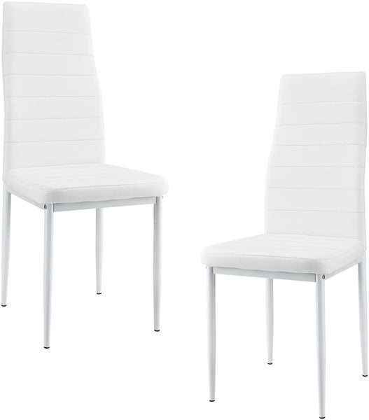 en.casa 'Lidköping' 2-er Set Esszimmerstuhl, Kunstleder weiß
