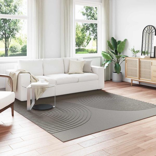 vidaXL Bereichsteppiche Quadratisch GALATI Grau 240 x 240 cm Polyester 42022826