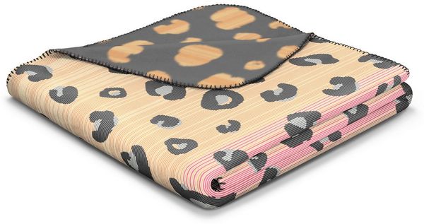 Wohndecke Wohndecke Wild Leo, Biederlack, 150 x 200, mit Zierstich