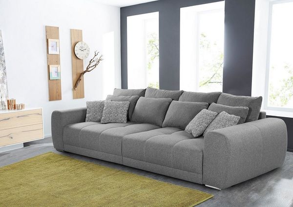 Jockenhöfer Gruppe Big-Sofa Moldau, Inklusive loser Rücken- und Zierkissen, frei im Raum stellbar