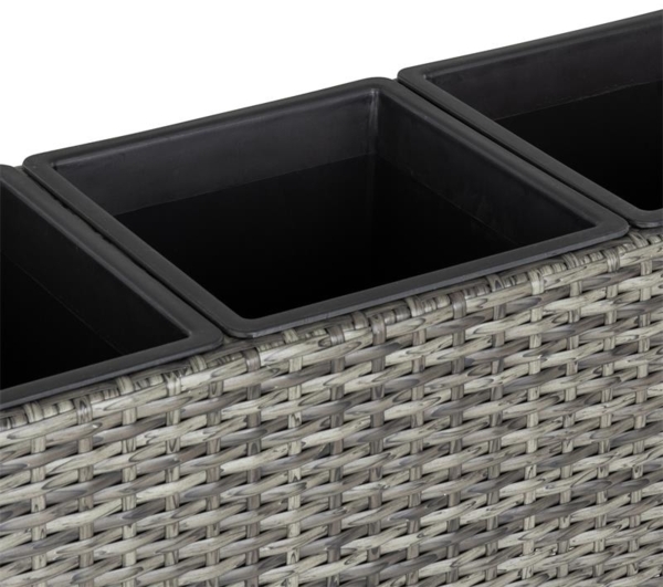 Hochbeet Polyrattan Blumenkübel Pflanzkübel Rattan Blumentopf Set Anthrazit-Grau Bild 4