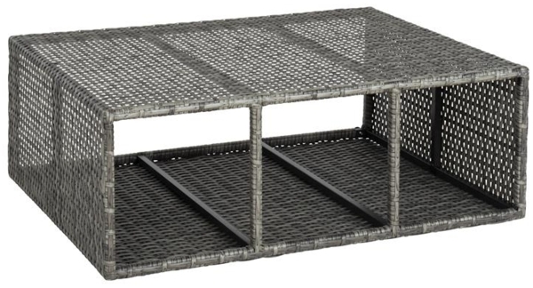 Hochbeet Polyrattan Blumenkübel Pflanzkübel Rattan Blumentopf Set Anthrazit-Grau Bild 6