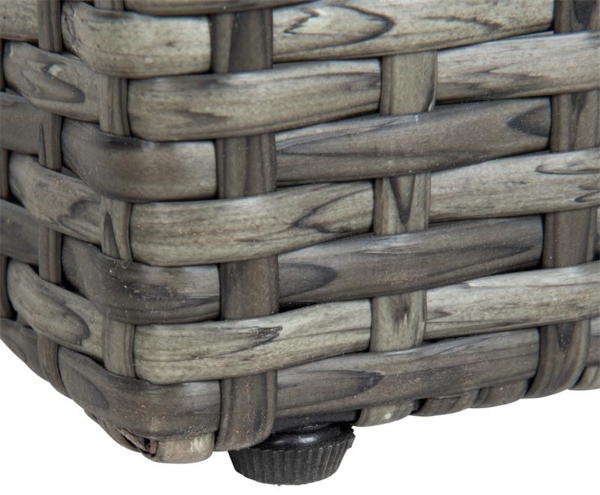 Hochbeet Polyrattan Blumenkübel Pflanzkübel Rattan Blumentopf Set Anthrazit-Grau Bild 7