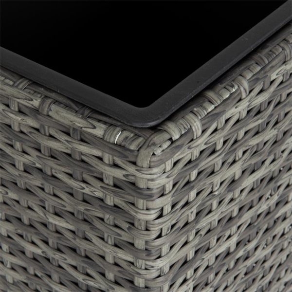 Hochbeet Polyrattan Blumenkübel Pflanzkübel Rattan Blumentopf Set Anthrazit-Grau Bild 8