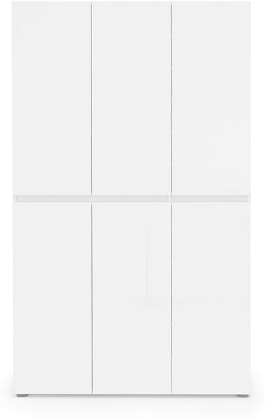 Schuhschrank >Glossy< in Weiß Hochglanz - 120x200x34cm (BxHxT) Bild 2