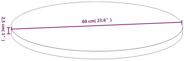 vidaXL Tischplatte Ø60x2,5 cm Bambus 352681 Bild 4