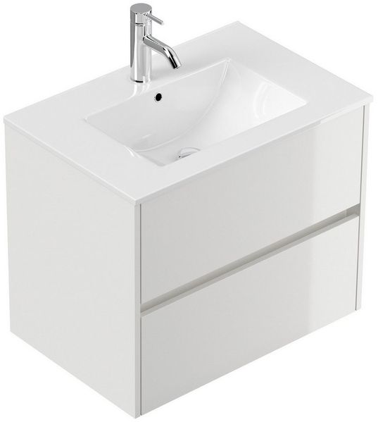 Posseik Badmöbel-Set Badmöbel Waschplatz "Limes 70 cm" weiß Hochglanz