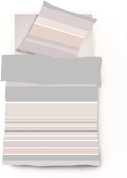 Fleuresse Black Premium Schweizer Satin Bettwäsche mit Uni Wendeseite hellgrau-creme