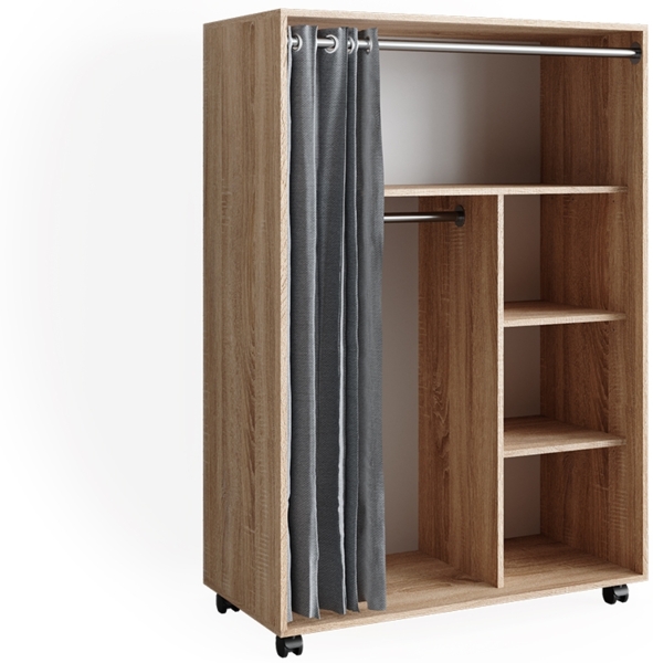 Kleiderschrank Doros Sonoma 100 x 146.6 cm offen rollbar Vicco
