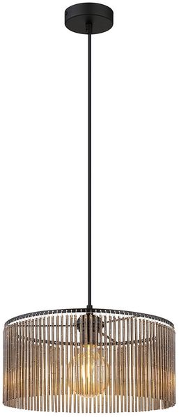 Pendelleuchte, rauchfarben, schwarz, D 35 cm