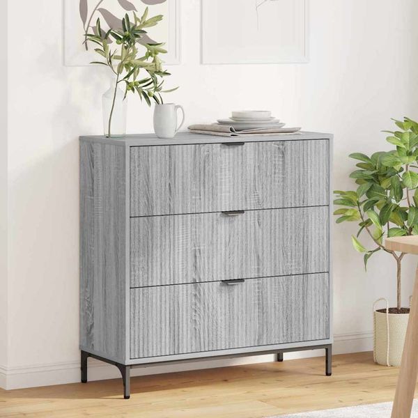 vidaXL Sideboard Graues Sonoma 79,5 x 33 x 82 cm Holzwerkstoff 883440
