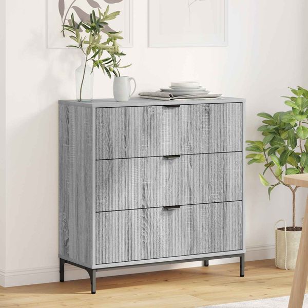 vidaXL Sideboard Graues Sonoma 79,5 x 33 x 82 cm Holzwerkstoff 883440