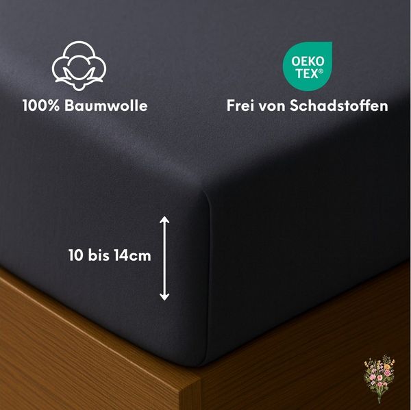 Strauss Home Spannbettlaken Premium Topper Spannbettlaken 150GSM für Matratzen-Topper 10cm Höhe, Gummizug: Rundumgummi, für Topper mit einer Höhe von 10cm, OEKO-TEX zertifiziert