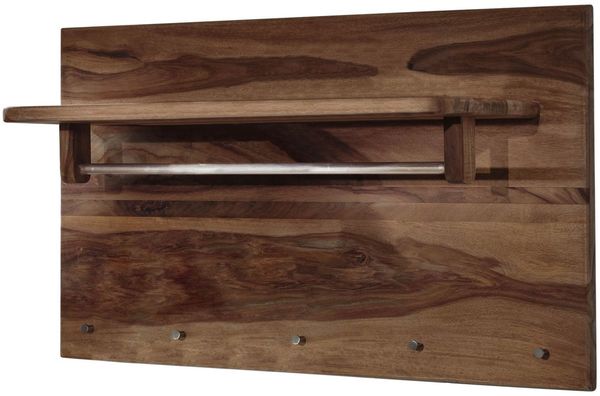 Wandgarderobe Sheesham 100x32x60 rot-braun gebeizt TORONTO #146