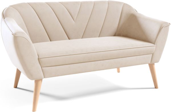 Zweisitzer Sofa MIA II, freistehend, Stilvolles Design, Ideal für Wohnzimmer, Büro oder Wartezimmer (Velutto 02), 75 x 71 x 141 cm