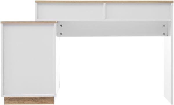 Merax Schminktisch(Ohne Spiegel), Schreibtisch mit 5 Schubladen, Frisiertisch, Funktion von Aufbewahrung, für Schlafzimmer, weiß+oak Bild 8