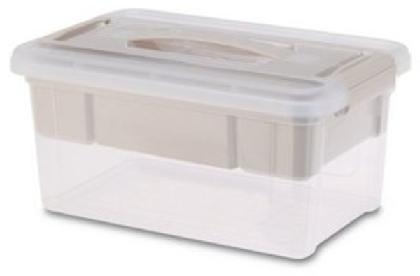 Spetebo Aufbewahrungsbox Kunststoff Sortierbox mit Tragegriff - 29x19 cm (Stück, 1 St, Aufbewahrungsbox), Nähkästchen mit entnehmbaren Fächern Bild 6