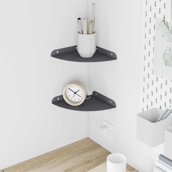 vidaXL Schwebendes Regal mit Regal 2 pcs Anthrazit 18 x 18 x 2 cm 8004090