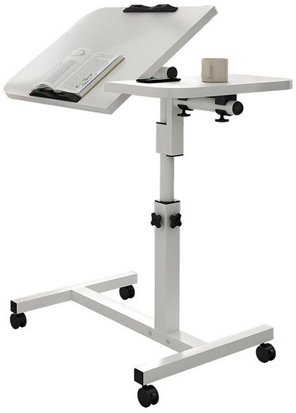 GarveeMore Beistelltisch Höhenverstellbar C-Form Laptoptisch Bett Sofa,mit Rollen, kippbarer Überbetttisch für Couch,Home Office,Krankenhaus