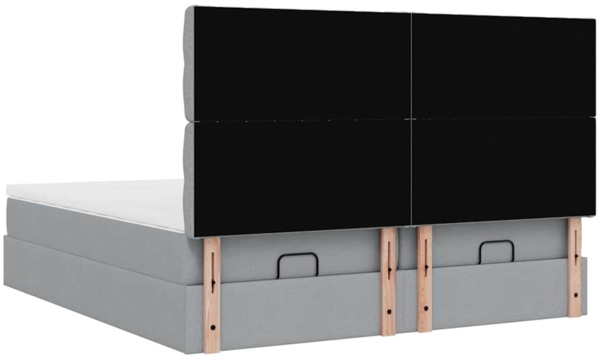 vidaXL Ottoman-Bett mit Matratzen & LEDs Hellgrau 180x200 cm Stoff 3314562 Bild 9