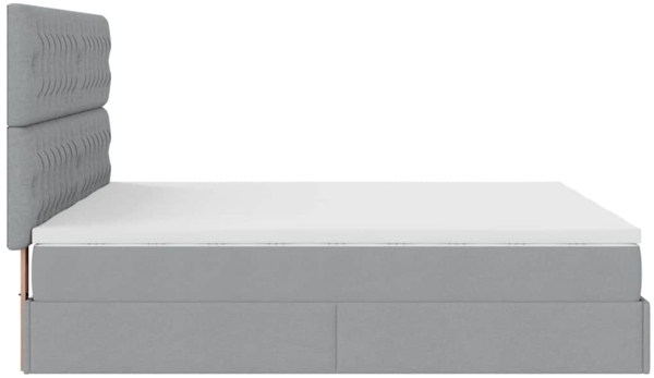 vidaXL Ottoman-Bett mit Matratzen & LEDs Hellgrau 180x200 cm Stoff 3314562 Bild 8