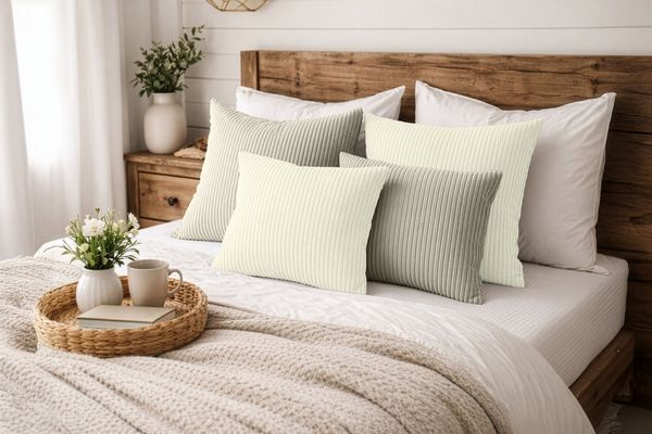 Amilian Dekokissen 4er Set mit Füllung - Sofakissen Set - 2 x 45 x 45 cm + 2 x 35 x 45 cm, (4 Stück) Zierkissen - Kuschelkissen - Couchkissen mit Kissenfüllung
