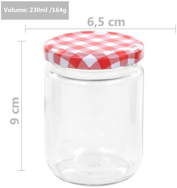 vidaXL Marmeladengläser mit Weißem/Rotem Deckel 96 Stk. 230 ml 50799 Bild 7